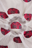 Hemispherical Bandhani Pattern Postition Printed On Muslin Fabric