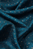 Polka Dot Pattern Screen Printed on Navy Blue Alina Silk