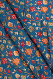 Red and Yellow Seamless Floral Pattern Digitally Printed on Charmie Satin