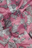 White Peonies with Pink Framework Digitally Printed on Makhmali Crepe