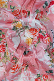 Peach Rose Pattern Digitally Printed on Makhmali Crepe