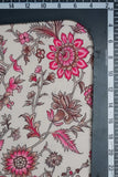 White and Pink Floral Branch Digitally Printed on Ananya Silk