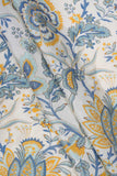 Blue and Yellow Chintz Pattern Digitally Printed on Ananya Silk