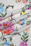 Watercolor Flower Art Digitally Printed on Ananya Silk