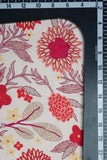 Red Floral Garden Digitally Printed on Ananya Silk