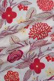 Red Floral Garden Digitally Printed on Ananya Silk