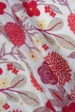 Red Floral Garden Digitally Printed on Ananya Silk