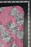 White Peonies with Pink Framework Digitally Printed on Makhmali Crepe