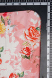 Peach Rose Pattern Digitally Printed on Makhmali Crepe