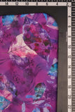 Pink and Blue Floral Leave Pattern Digitally Printed on Charmie Satin