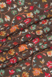 Red and Yellow Seamless Floral Pattern Digitally Printed on Charmie Satin