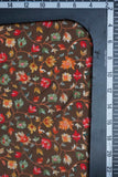 Red and Yellow Seamless Floral Pattern Digitally Printed on Charmie Satin