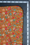 Red and Yellow Seamless Floral Pattern Digitally Printed on Charmie Satin