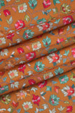 Red and Yellow Seamless Floral Pattern Digitally Printed on Charmie Satin