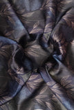 Grey Tropical Leaves Pattern Digitally Printed on Sylvie Silk