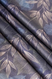 Grey Tropical Leaves Pattern Digitally Printed on Sylvie Silk