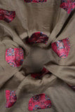 Hemispherical Bandhani Pattern Postition Printed On Muslin Fabric