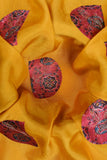 Hemispherical Bandhani Pattern Postition Printed On Muslin Fabric