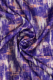 Purple Heather Abstract Pattern Digitally Printed on Charmie Satin