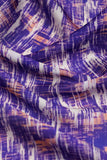 Purple Heather Abstract Pattern Digitally Printed on Charmie Satin