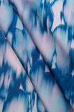 Blue Tie and Dye Pattern Digitally Printed on Charmie Satin