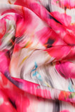 Pink Floral Abstract Pattern Digitally Printed on Charmie Satin