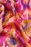 Multicolor Waterspread Pattern Digitally Printed on Charmie Satin