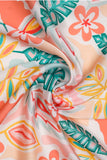 Quirky Jungle Leaf Pattern Digitally Printed on Charmie Satin