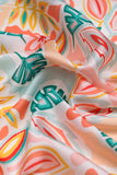 Quirky Jungle Leaf Pattern Digitally Printed on Charmie Satin