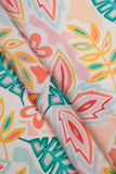 Quirky Jungle Leaf Pattern Digitally Printed on Charmie Satin