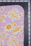 Orange-Purple Floral Vine Digitally Printed on Charmie Satin