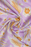 Orange-Purple Floral Vine Digitally Printed on Charmie Satin