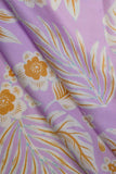 Orange-Purple Floral Vine Digitally Printed on Charmie Satin