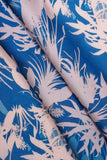 Elegant Blue and White Plantation Digitally Printed on Charmie Satin