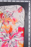 Watercolor Floral Pattern Digitally Printed on Charmie Satin