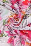 Watercolor Floral Pattern Digitally Printed on Charmie Satin