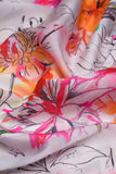 Watercolor Floral Pattern Digitally Printed on Charmie Satin