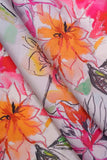 Watercolor Floral Pattern Digitally Printed on Charmie Satin