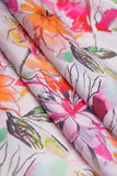 Watercolor Floral Pattern Digitally Printed on Charmie Satin