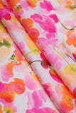 Abstract Floral Pattern Digitally Printed on Charmie Satin