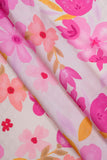 Quaint Pink Blooms Digitally Printed on Charmie Satin