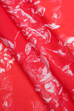 Rosy Red Digitally Printed on Charmie Satin