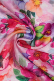 Multicolor Floral Pattern Digitally Printed on Charmie Satin