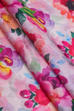 Multicolor Floral Pattern Digitally Printed on Charmie Satin