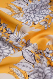 Sunny Yellow Garden Digitally Printed on Charmie Satin