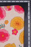 Abstract Floral Pattern Digitally Printed on Charmie Satin