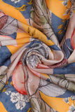 Abstract Leaf Pattern Digitally Printed on Ananya Silk