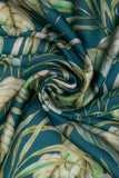 Green Leaf Plant Digitally Printed on Ananya Silk