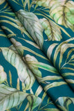 Green Leaf Plant Digitally Printed on Ananya Silk