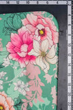 Pink and Green Floral Pattern Digitally Printed on Ananya Silk